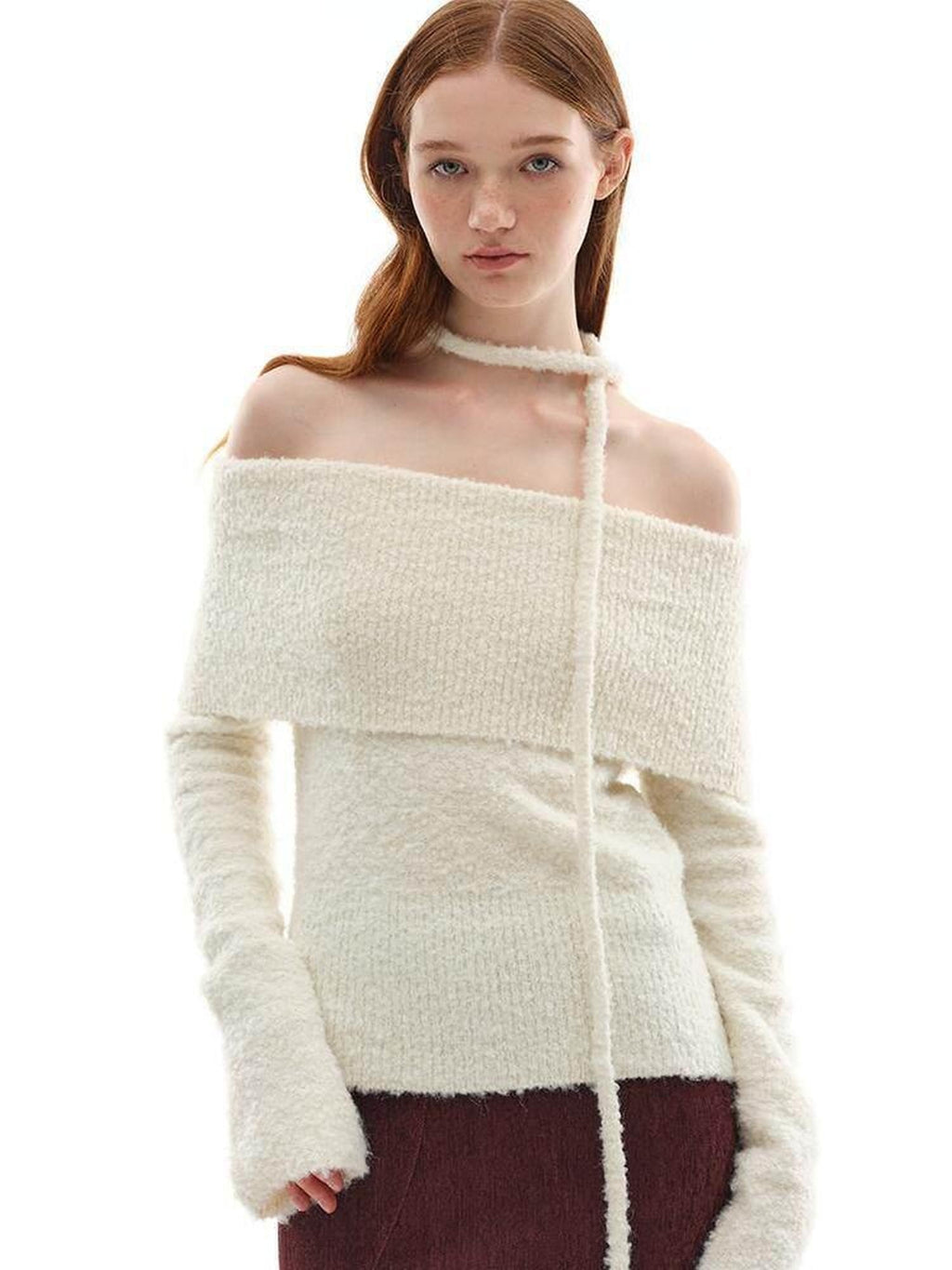 someonesometimes Soft Wool Blend Loose Sweet Princess Pullover Boat Neck Women Sweaters