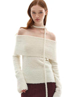 someonesometimes Soft Wool Blend Loose Sweet Princess Pullover Boat Neck Women Sweaters