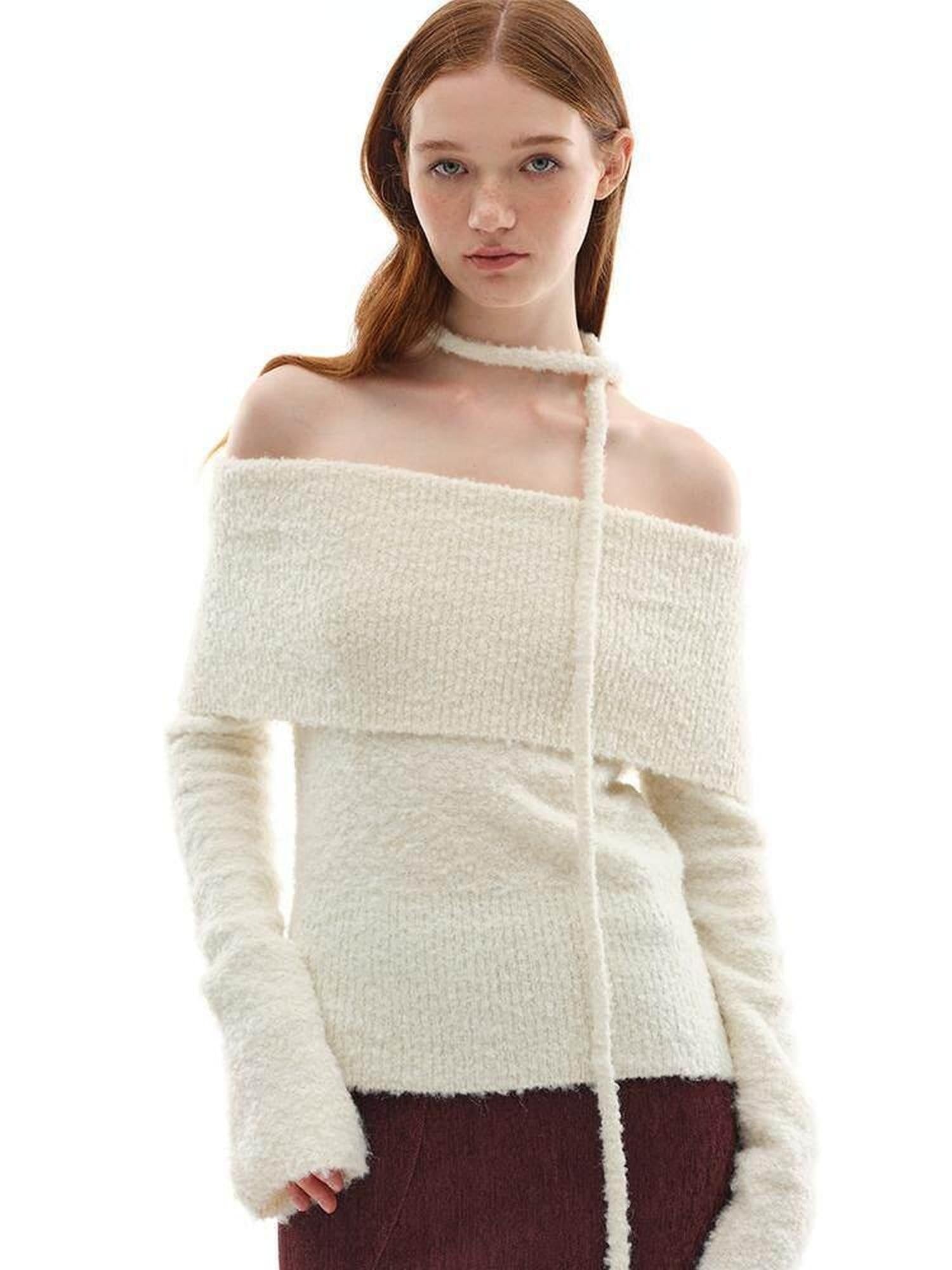 someonesometimes Soft Wool Blend Loose Sweet Princess Pullover Boat Neck Women Sweaters