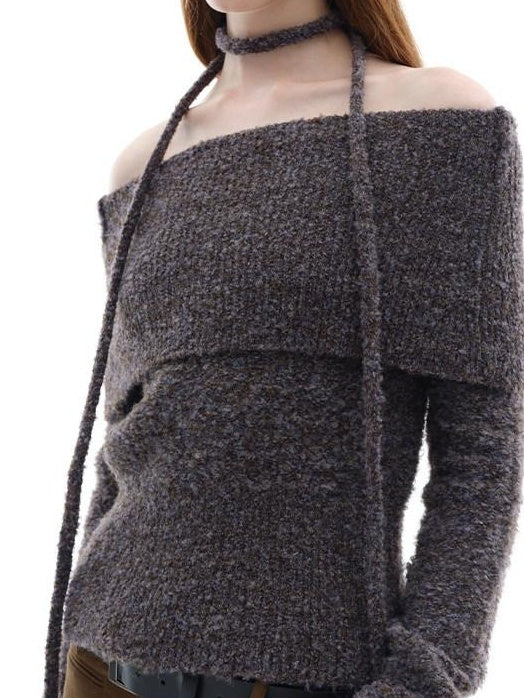 someonesometimes Soft Wool Blend Loose Sweet Princess Pullover Boat Neck Women Sweaters