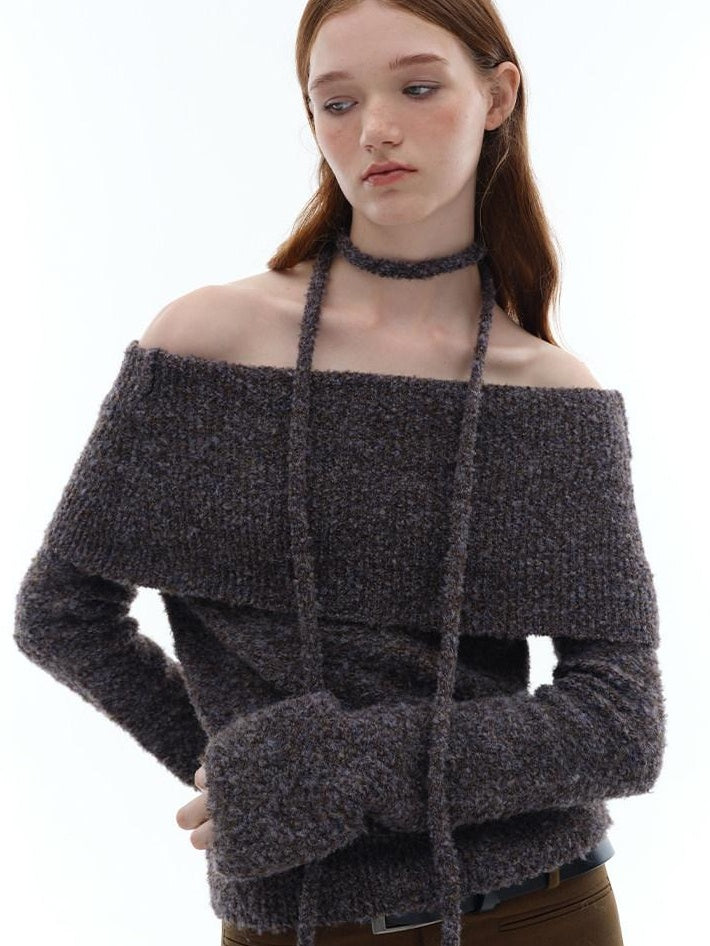 someonesometimes Soft Wool Blend Loose Sweet Princess Pullover Boat Neck Women Sweaters