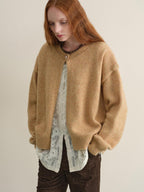 someonesometimes Soft Wool Blend Reversible Relaxed Fit Crew Neck Button Detail Women Sweater