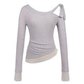 someonesometimes_Stretch_Bow_Long_Sleeve_Slim_Fit_Lavender_Women_Off_Shoulder_Crop_Tops_MISSTT
