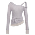 someonesometimes_Stretch_Bow_Long_Sleeve_Slim_Fit_Lavender_Women_Off_Shoulder_Crop_Tops_MISSTT