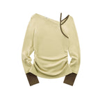someonesometimes_Stretch_Casual_Slim_Asymmetric_Neck_Women_Lemongrass_Yellow_Long_Sleeve_T-Shirts_MISSTT