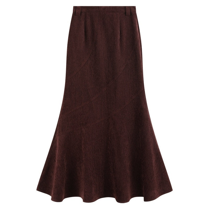 someonesometimes_Stretch_Slim_Fit_Mid_Waist_Fishtail_Casual_Women_Solid_Color_Maxi_Skirts_MISSTT