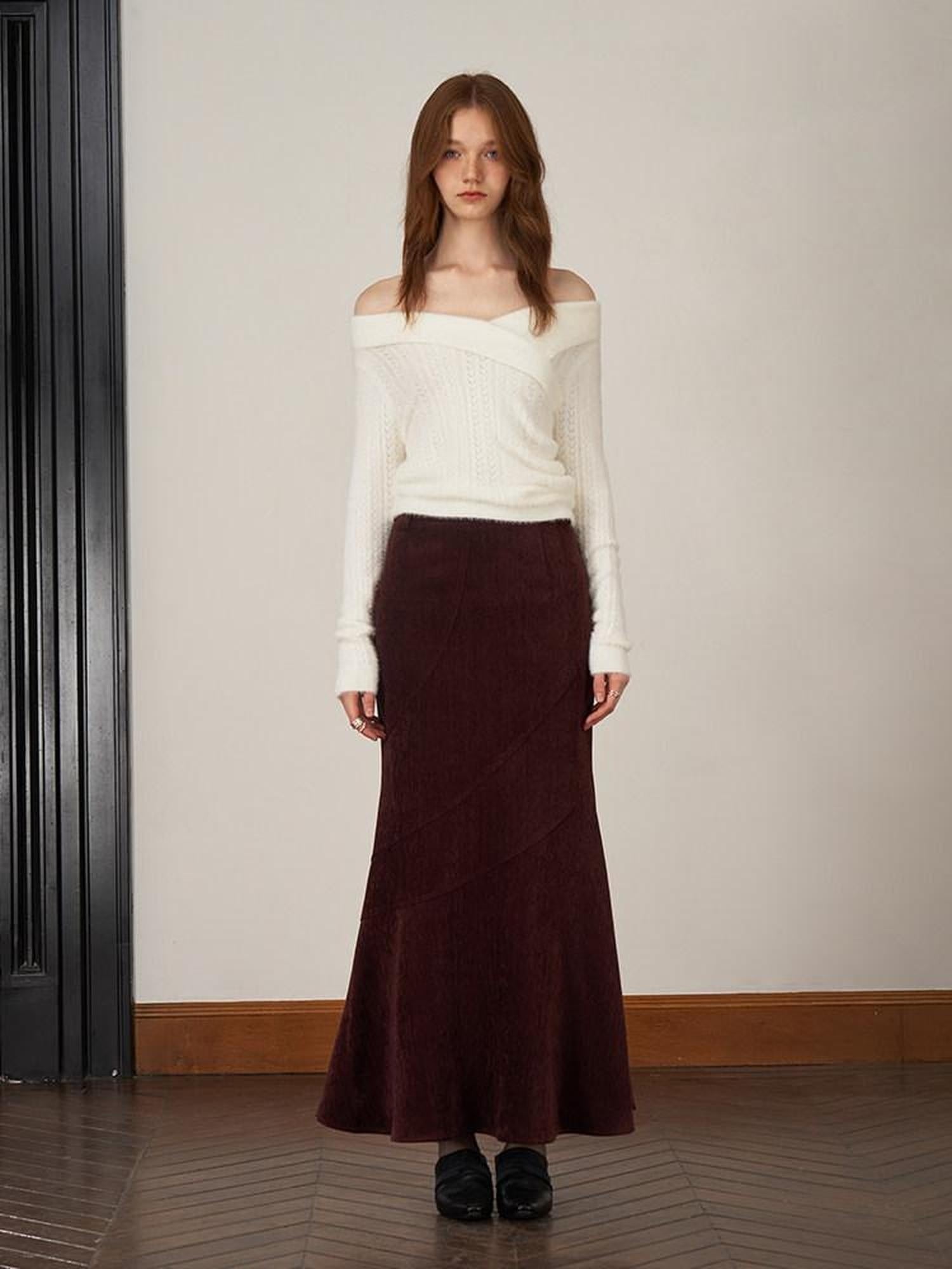 someonesometimes Stretch Slim Fit Mid Waist Fishtail Casual Women Solid Color Maxi Skirts