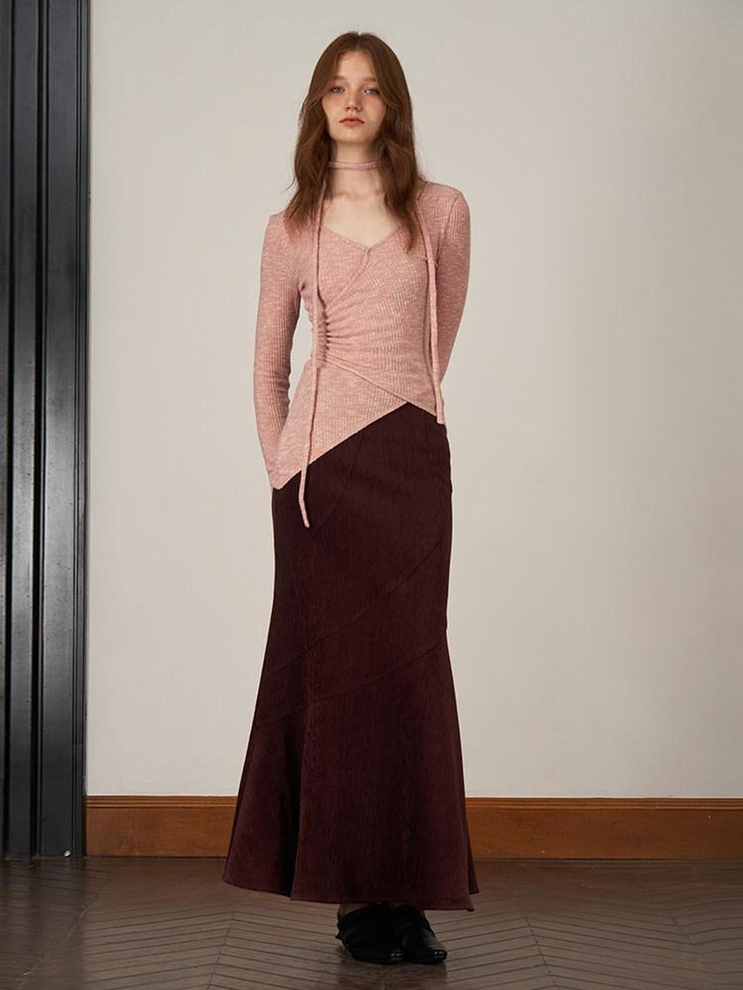 someonesometimes Stretch Slim Fit Mid Waist Fishtail Casual Women Solid Color Maxi Skirts