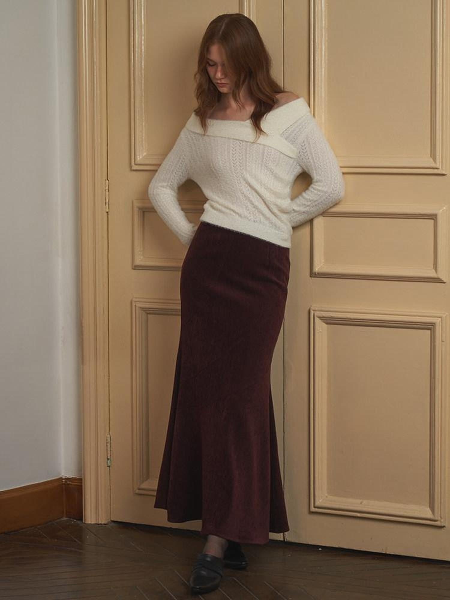 someonesometimes Stretch Slim Fit Mid Waist Fishtail Casual Women Solid Color Maxi Skirts