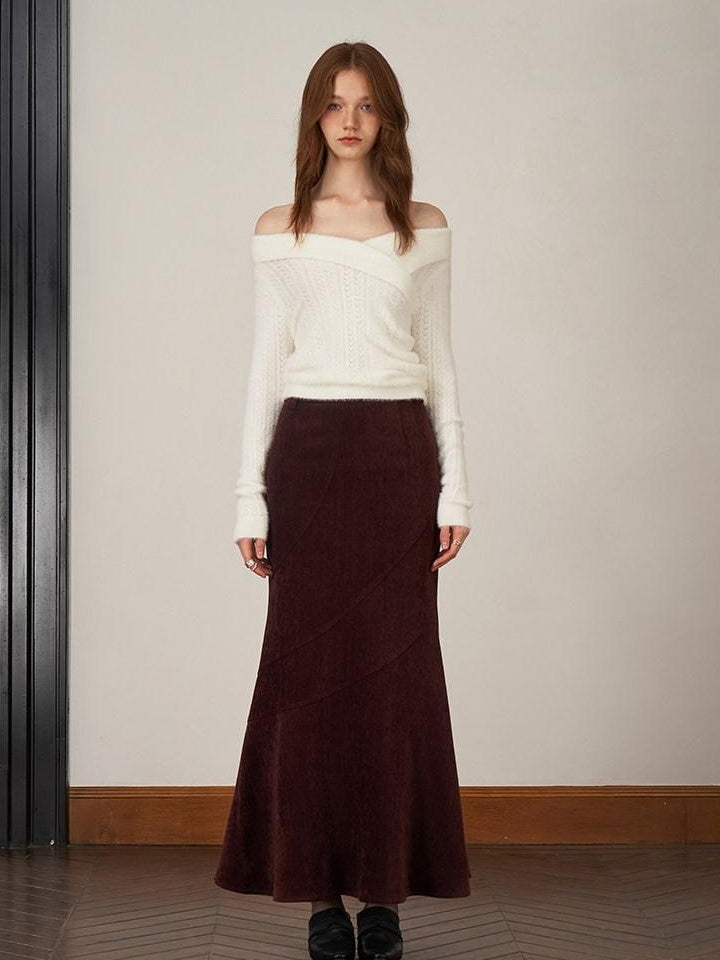 someonesometimes Stretch Slim Fit Mid Waist Fishtail Casual Women Solid Color Maxi Skirts