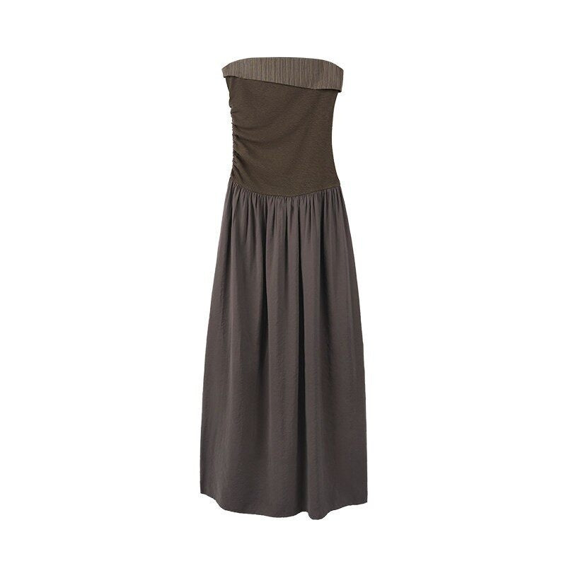 someonesometimes_Tencel_Modal_Splice_Slim_Off_Shoulder_Strapless_Casual_Taupe_Maxi_Dresses_MISSTT