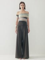 someonesometimes Tie Dye Slim Fit Minimalist Women Viscose Cotton Off Shoulder Crop Tops