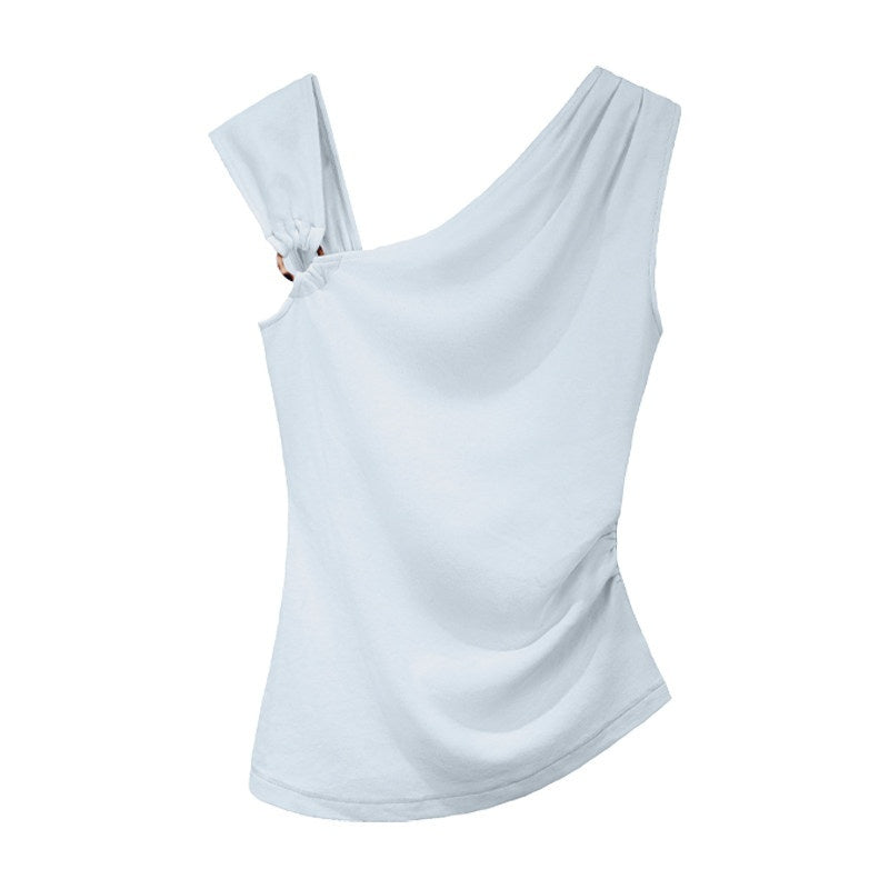 someonesometimes_Versatile_Patchwork_One_Shoulder_Slim_Fit_Cotton_Blend_Pullover_Top_MISSTT