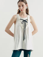 someonesometimes Versatile Ruffle Trim Slim Fit Viscose Blend Women In Cloud Blue Ivory Camisole