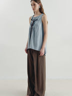 someonesometimes Versatile Ruffle Trim Slim Fit Viscose Blend Women In Cloud Blue Ivory Camisole