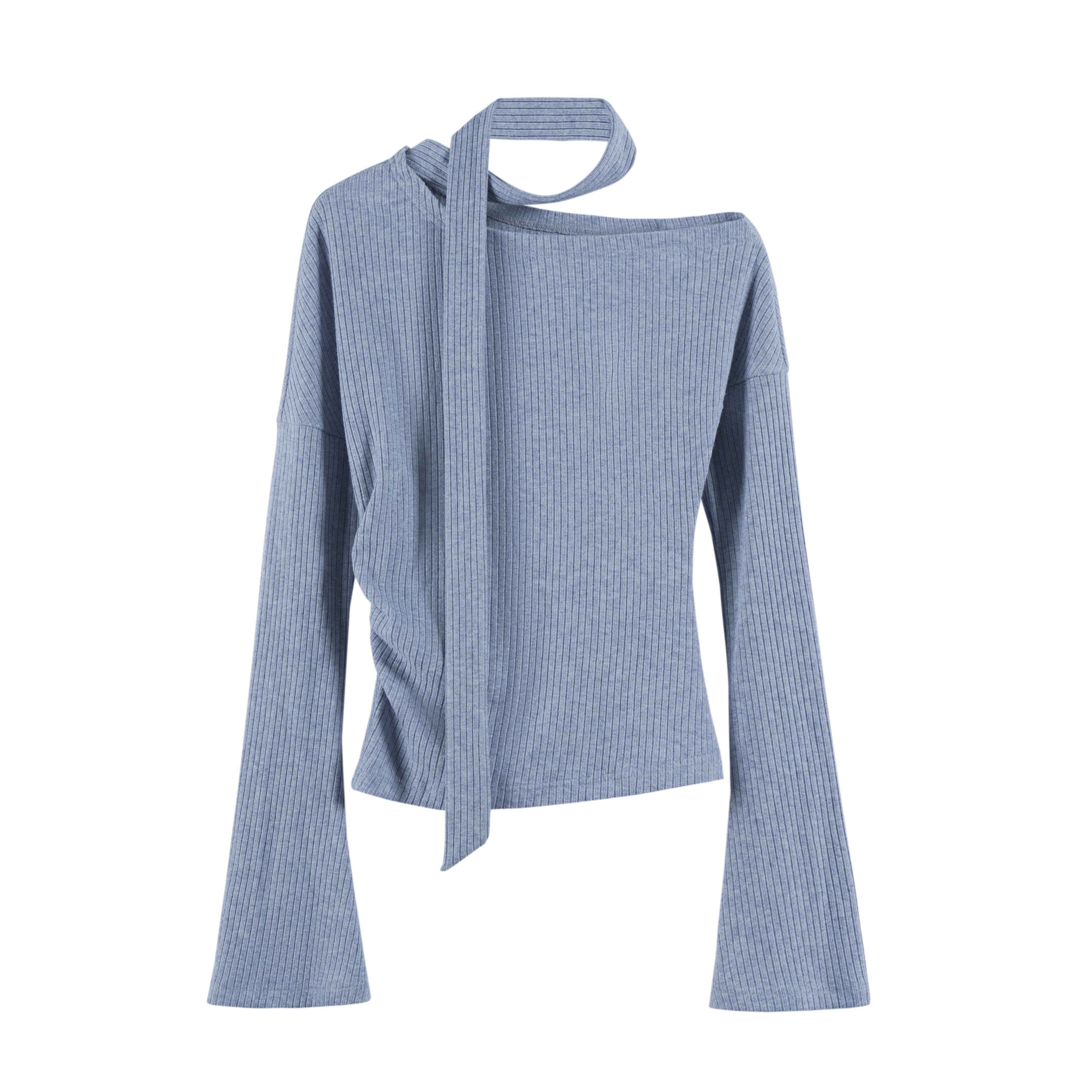someonesometimes_Viscose_Blend_Casual_Slim_Asymmetric_Neck_Knit_Long_Sleeve_Sky_Blue_Sweaters_MISSTT