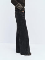 someonesometimes Washed High Waist Slim Retro Button Fly Womens Dark Gray Jeans