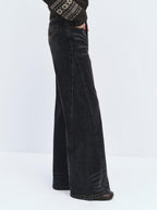 someonesometimes Washed High Waist Slim Retro Button Fly Womens Dark Gray Jeans