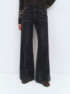 someonesometimes Washed High Waist Slim Retro Button Fly Womens Dark Gray Jeans
