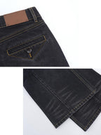 someonesometimes Washed High Waist Slim Retro Button Fly Womens Dark Gray Jeans