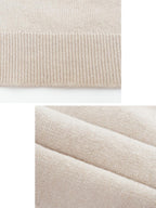 someonesometimes Wool Blend Knit V-neck Bell Sleeve Slim Fit Women Beige Long Sleeve T-Shirts