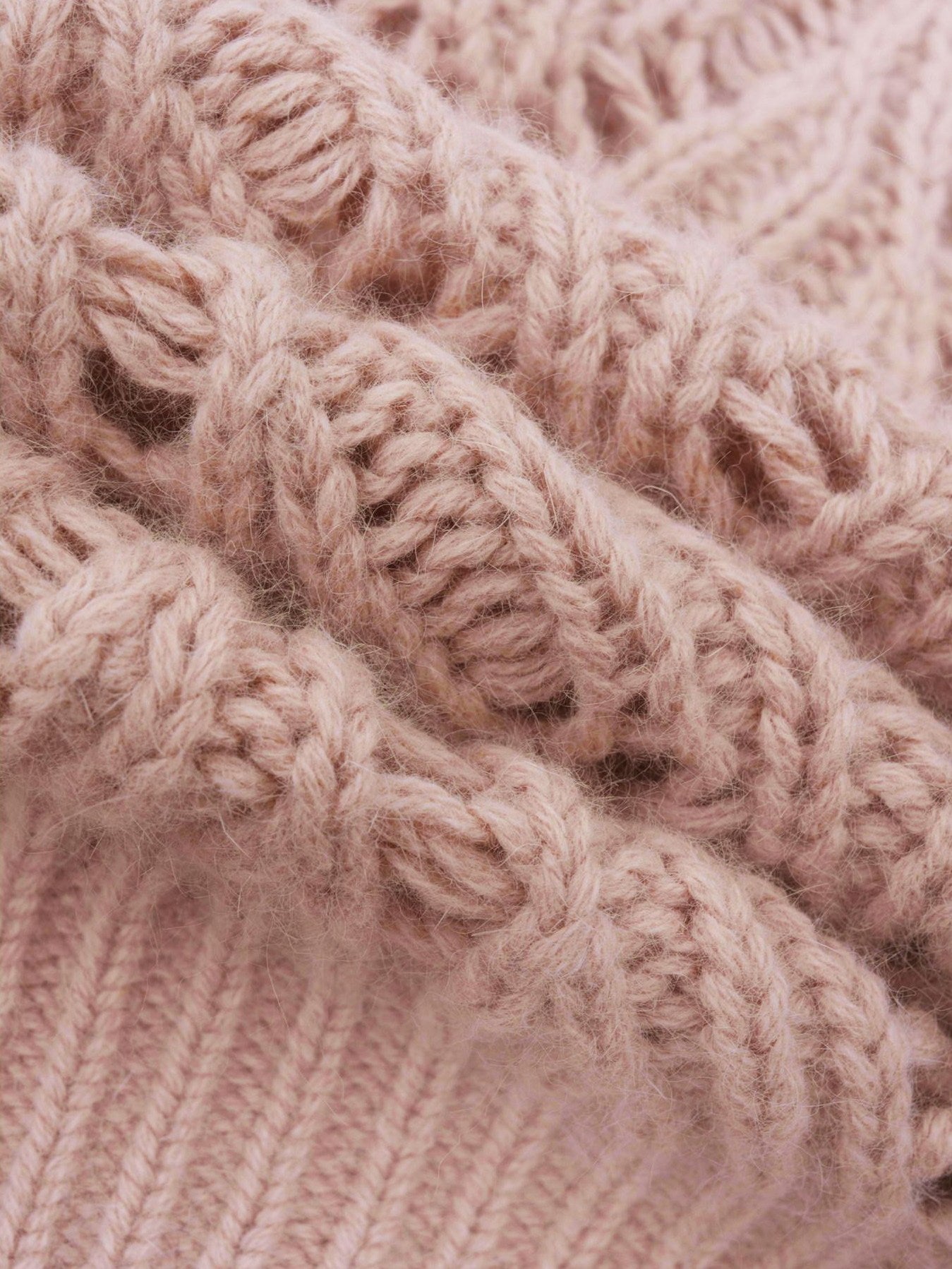 someonesometimes Wool Blend Relaxed Oversized Tie Pullover Light Blush Women Knit Cardigans