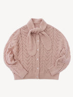 someonesometimes Wool Blend Relaxed Oversized Tie Pullover Light Blush Women Knit Cardigans