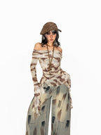 sugartiger Caramel Leopard Accent Vintage Plaid Flat Top Newsboy Street Women's Berets