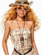 sugartiger Caramel Leopard Beaded Tassel Vintage Tribal Women's Bohemian Brown Pendants