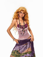 sugartiger Caramel Leopard Bohemian Ethnic Beaded Layered Pendant Women's Necklaces