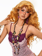 sugartiger Caramel Leopard Bohemian Ethnic Beaded Layered Pendant Women's Necklaces