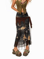 sugartiger Caramel Leopard Bohemian Tassel Vintage Women's Knitted Shell Belts