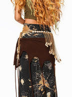 sugartiger Caramel Leopard Bohemian Tassel Vintage Women's Knitted Shell Belts