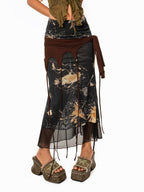 sugartiger Caramel Leopard Bohemian Tassel Vintage Women's Knitted Shell Belts