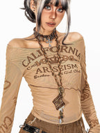 sugartiger Caramel Leopard Braided Rope Vintage Punk Long Sweater Chain Women's Pendants