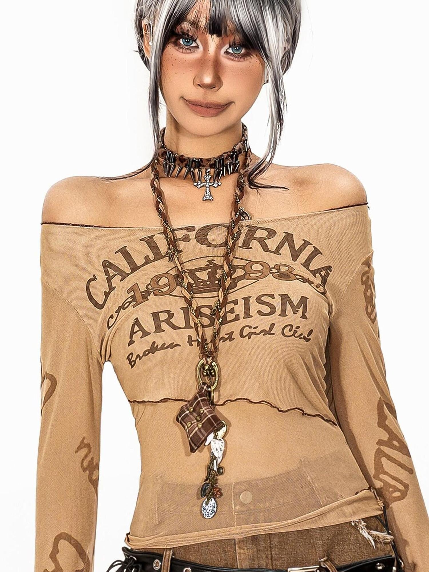 sugartiger Caramel Leopard Braided Rope Vintage Punk Long Sweater Chain Women's Pendants