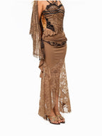 sugartiger Caramel Leopard Braided Rope Vintage Western Y2k Women's Lace Belts