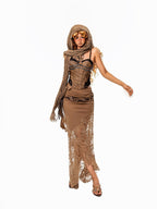 sugartiger Caramel Leopard Braided Rope Vintage Western Y2k Women's Lace Belts