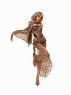 sugartiger Caramel Leopard Braided Rope Vintage Western Y2k Women's Lace Belts
