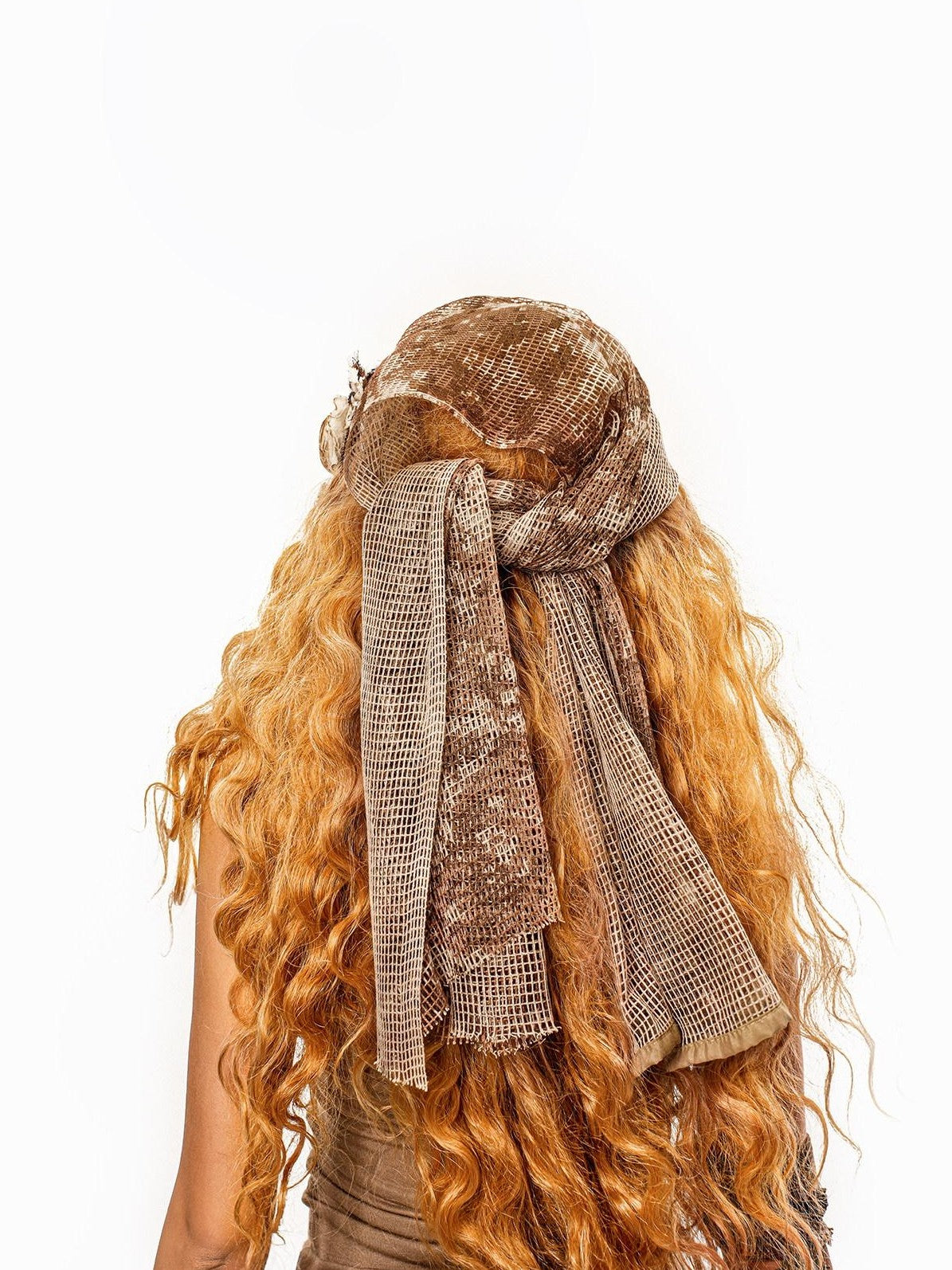 sugartiger Caramel Leopard Cutout Geometric Vintage Square Scarf Women's Headdresses