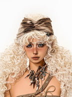 sugartiger Caramel Leopard Distressed Nepali Vintage Women's Hair Accessories