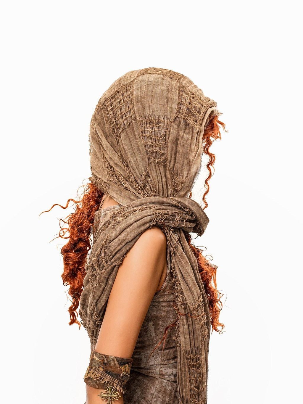 sugartiger Caramel Leopard Distressed Wasteland Vintage Women's Silk Scarves & Shawls