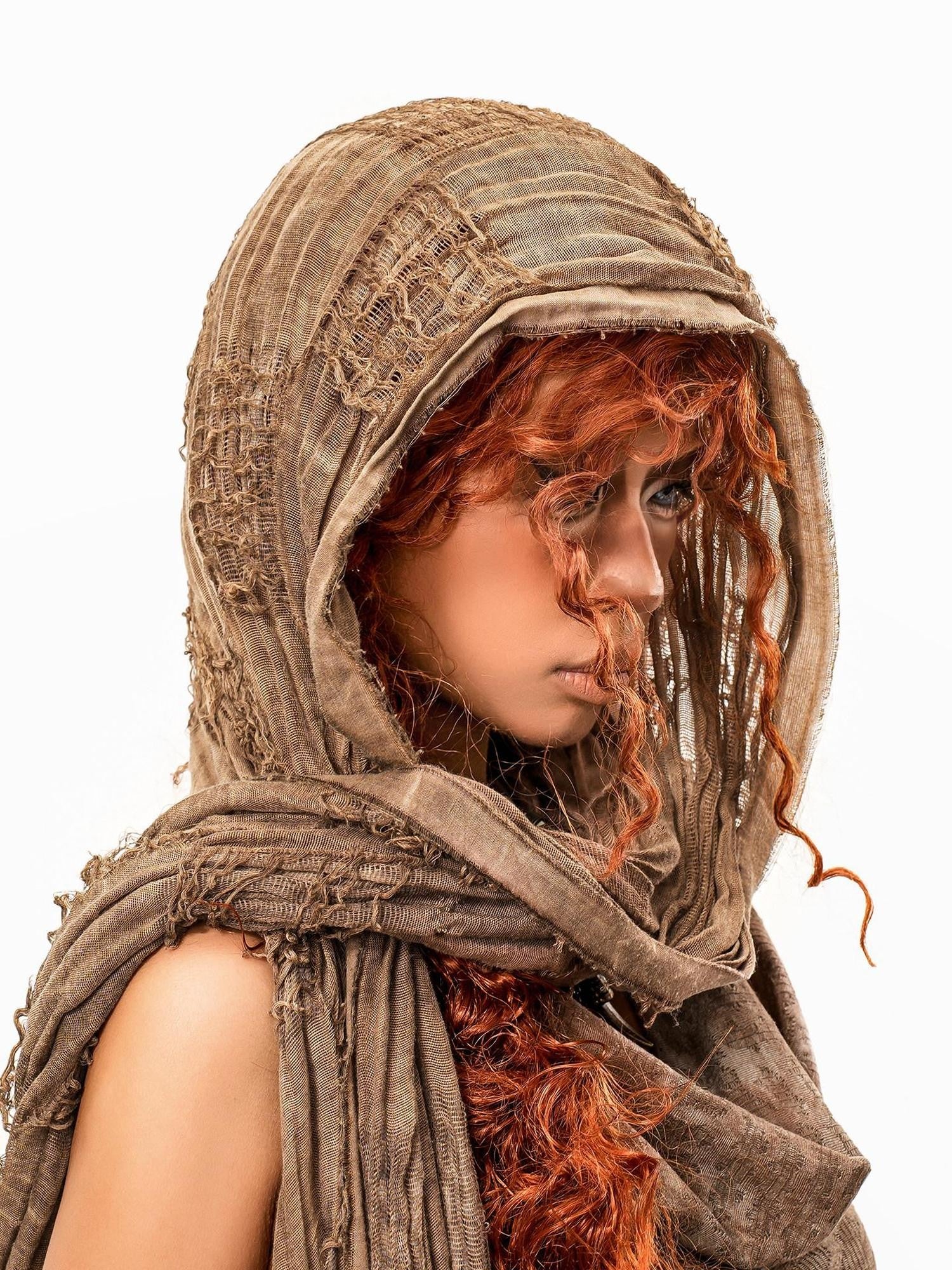 sugartiger Caramel Leopard Distressed Wasteland Vintage Women's Silk Scarves & Shawls