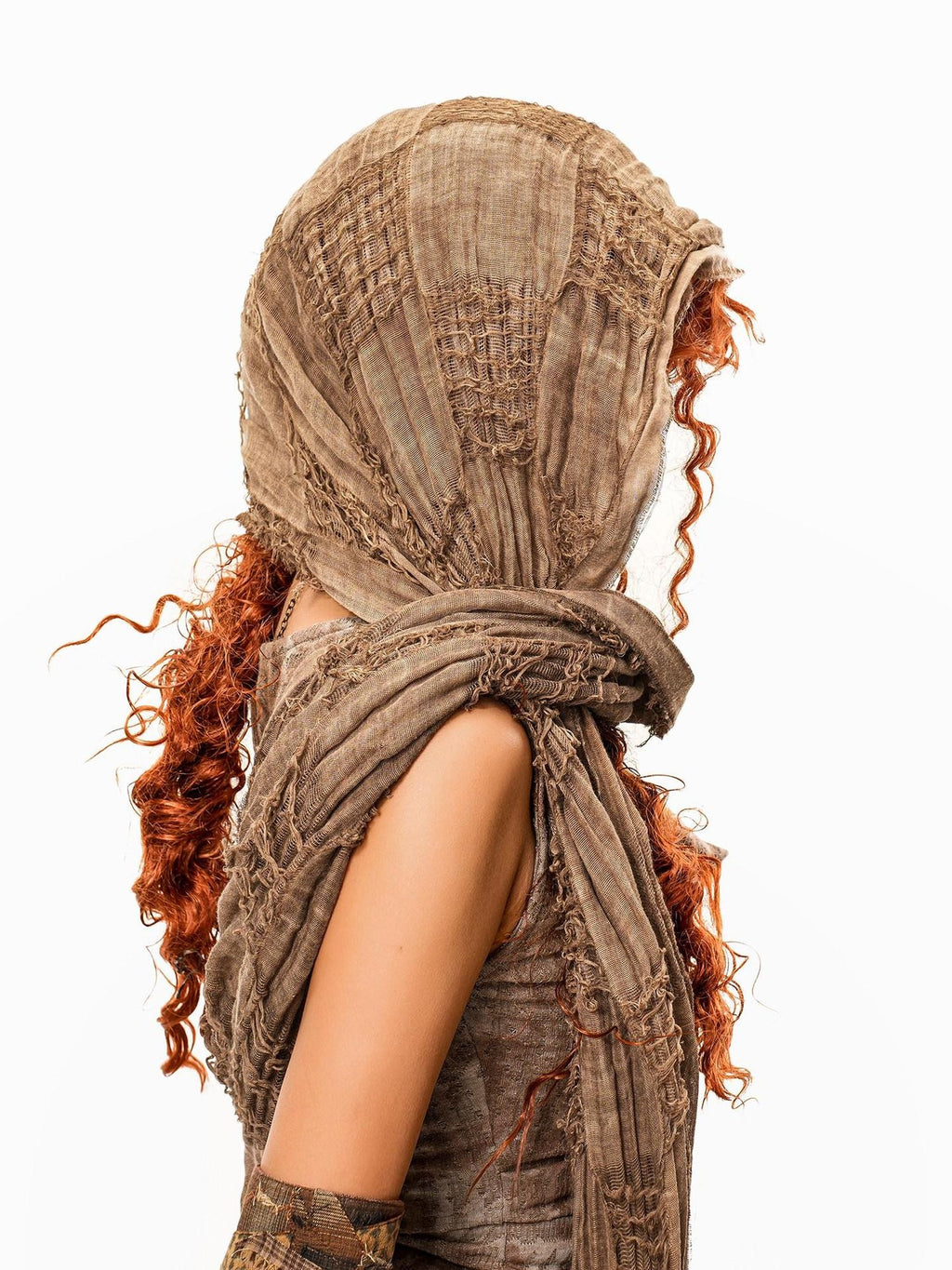 sugartiger Caramel Leopard Distressed Wasteland Vintage Women's Silk Scarves & Shawls