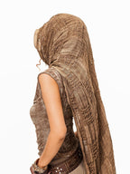 sugartiger Caramel Leopard Distressed Wasteland Vintage Women's Silk Scarves & Shawls