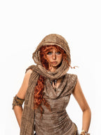 sugartiger Caramel Leopard Distressed Wasteland Vintage Women's Silk Scarves & Shawls