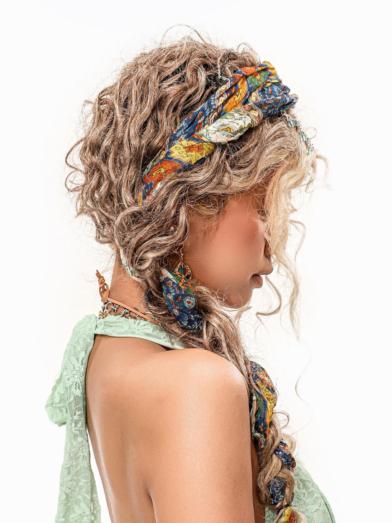 sugartiger Caramel Leopard Dunhuang Bohemian Print Long Twisted Women's Hair Accessories