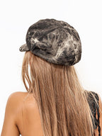 sugartiger Caramel Leopard Five Point Star Patchwork Tie Dye Vintage Women's Denim Berets