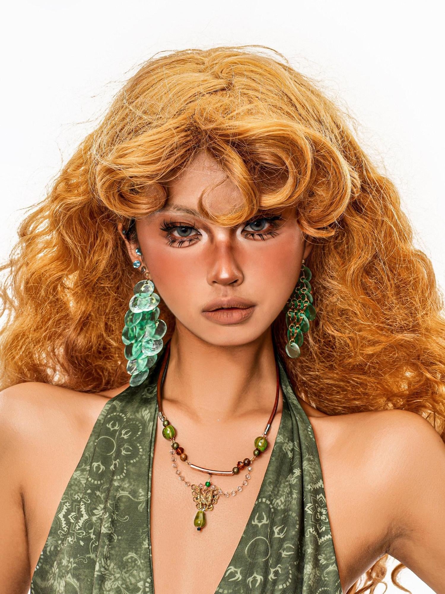 sugartiger Caramel Leopard Green Butterfly Bohemian Ethnic Collarbone Women's Pendants
