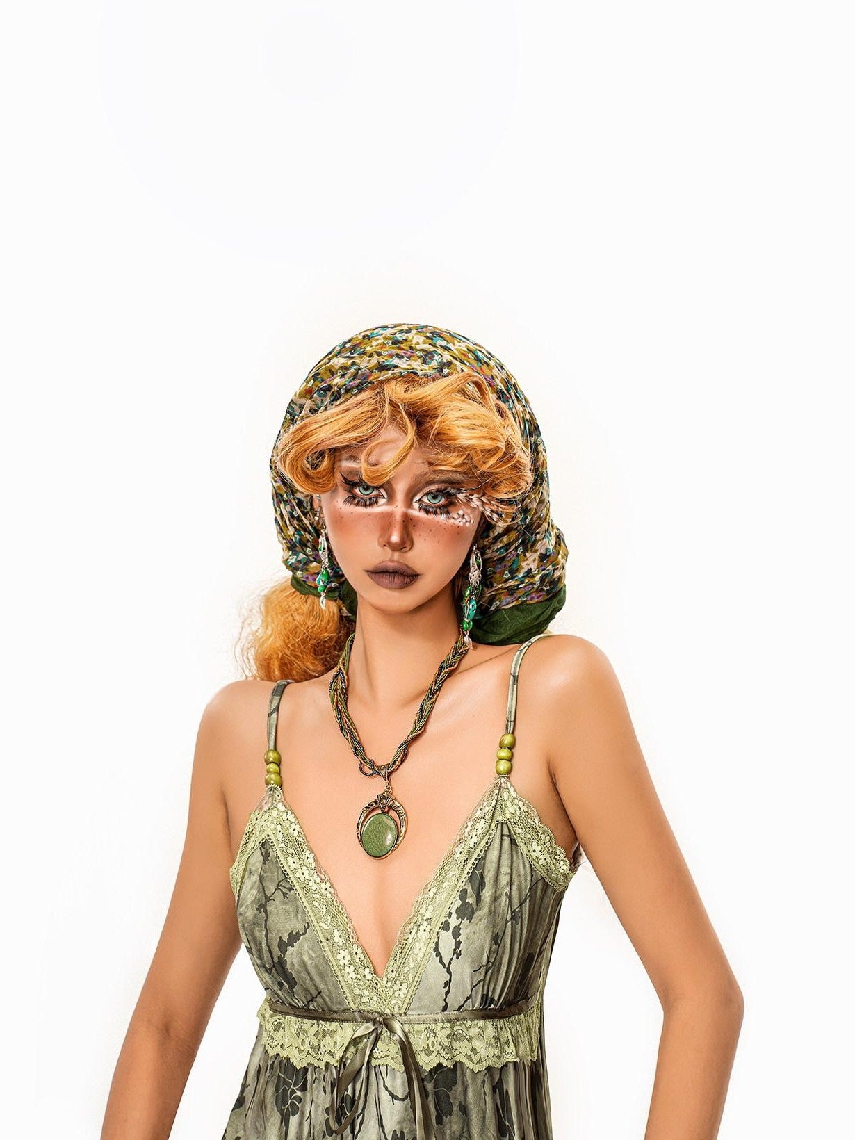 sugartiger Caramel Leopard Handwoven Oil Painting Vintage Women's Ceramic Necklaces
